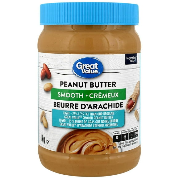 Great Value Light Smooth Peanut Butter, 1 kg