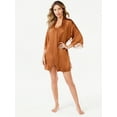 thumbnail image 2 of Sofia Intimates Women's Satin Lace Robe, 2 of 6