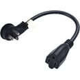 thumbnail image 2 of 1 Foot Extension Cord - Flat Plug Space Saver Short Cable, Three Prong, 16 AWG Thickness - 5 Pack - By Luxury Office, 2 of 7