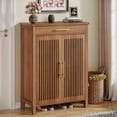 thumbnail image 1 of Tribesigns Modern 5-Tier Shoe Cabinet, Wood Rectangle Shoe Rack with Drawer for Entryway, Brown, 1 of 5