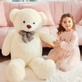 thumbnail image 4 of IKASA Giant Teddy Bear Stuffed Animal Plush Toy,Large Jumbo 47" White Huge Cute Soft Toys,Big Size Fluffy Plushy Fat Oversized Plushie,Gifts for Kids Girls Boys Girlfriend Children, 4 of 5
