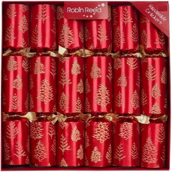 Robin Reed H5 Christmas Red Tree Flakes 6pc 12" Party Crackers 62207.PICCADILLY