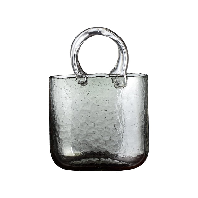 Oubit Purse Shape Vase,Glass Vase Transparent Hand Bag Fish Tank Glass Vase Convenient Use