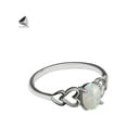 thumbnail image 5 of PULLIMORE Created Oval White Opal Rings 925 Sterling Silver Gemstone Jewelry for Womens (Size 6), 5 of 9