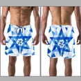 thumbnail image 3 of luoweisi Men's Beach Shorts Quick Dry Swim Trunks with Mesh Lining Blue and White Geometry S, 3 of 5