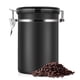 thumbnail image 1 of Contenedor de café grande hermético de acero inoxidable, recipiente de almacenamiento de cocina negro (negro, 1,8 l), 1 of 8