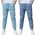 thumbnail image 2 of ATOGUTA Boys Lightweight Sweat Pants 2 Pack Youth Kids Hiking Active Athletic Pants with Pockets Size 3T-13, Dark Gray, 2 of 6