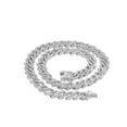 thumbnail image 6 of Cuban Link Chain 18k SilverTone Plated Simulated Diamond CZ Pave Prong New Straight Edge Chain |Choker | Necklace | Iced Out Hip Hop Bling, 6 of 8