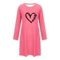 thumbnail image 3 of Hvot&aat Nightgowns for Women Short Sleeve Heart Printed Sleep Shirt Dress Holiday Sleepwear, 3 of 5
