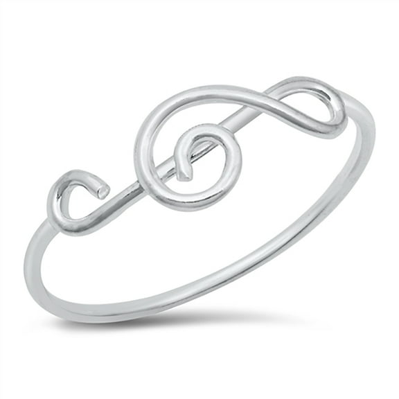 Sterling Silver Music Note Wire Design Ring Size 9