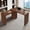 Walnut + MDF, variant on 90" Modern L-Shaped Walnut Desk 360° Rotating Corner Executive Desk with 3 Drawers for Home Office,Natural Wood