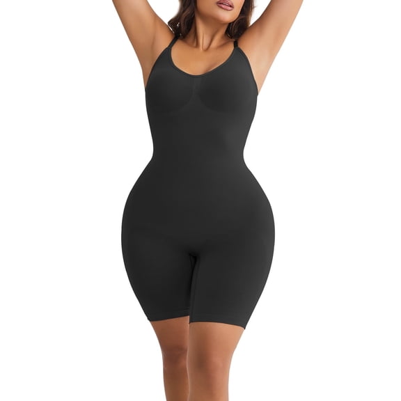 Athlemo Women's Control Slip Shapers Full Body Shapewear Bodysuits Seamless Thigh Slimmer One Piece Jumpsuit