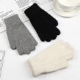 thumbnail image 3 of Elastic Full Finger Gloves Warm Thick Cycling Driving Fashion Women Men Winter Warm Knitted Woolen Outdoor Gloves, 3 of 5