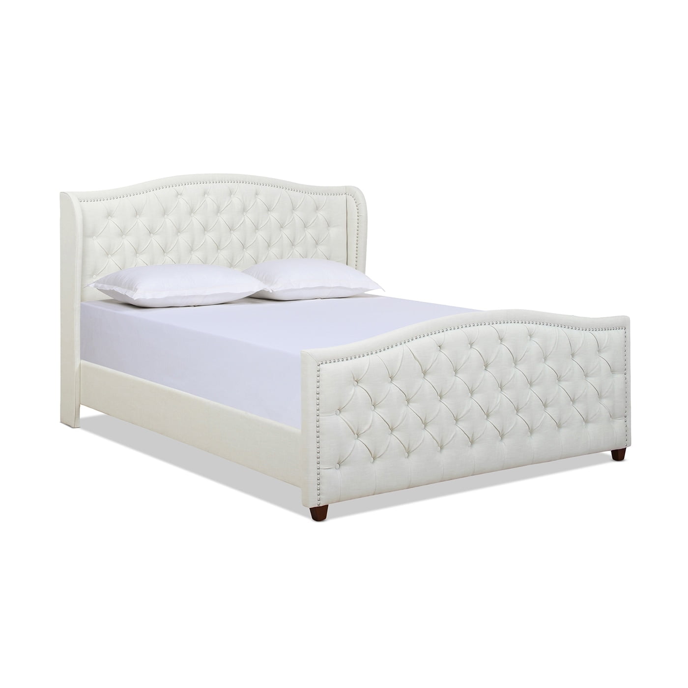 Jennifer Taylor Home Marcella Upholstered Bed California King Antique White