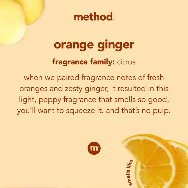 Method Foaming Hand Soap Refill, Orange Ginger, Recyclable Bottle, 28 oz, 4  pack Orange Ginger 28 Ounce (Pack of 4)