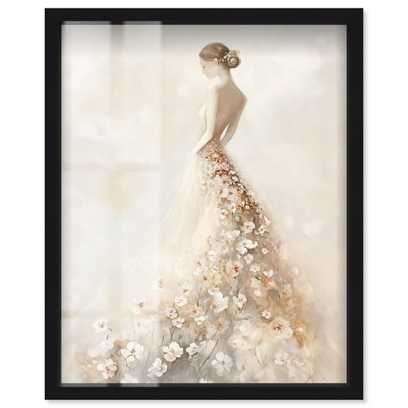 Dreamscape of Ivory II Shadowbox Print Fashion Decor by Art Remedy, Black Frame, 16 x 20