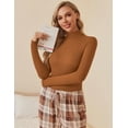 thumbnail image 4 of Ekouaer Women Turtleneck Shirt Long Sleeve Layer Tops Basic Ribbed Tees Soft Stretch Thermal Undershirts Lightweight Blouse, 4 of 6