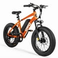 thumbnail image 6 of Qlife Racer Fat Tire Electric Bicycle for Adults, 28MPH Mountain Ebike with Peak 1200W Brushless Motor, Removable Battery, 20X4.0 Tire Step Over E-MTB with 7-Speed Orange, 6 of 7