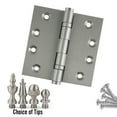 thumbnail image 6 of Embassy 4.5” x 4.5” Door Hinge Heavy Duty Hinges with Satin Nickel Finish & Steeple Finials, 6 of 7
