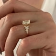 thumbnail image 5 of Jewelerix Radiant Cut Moissanite Engagement Ring, 14K Vermeil Yellow Gold Ring, Floral Side Stone Promise Ring, Vintage Inspired Bridal Ring, 5 of 6