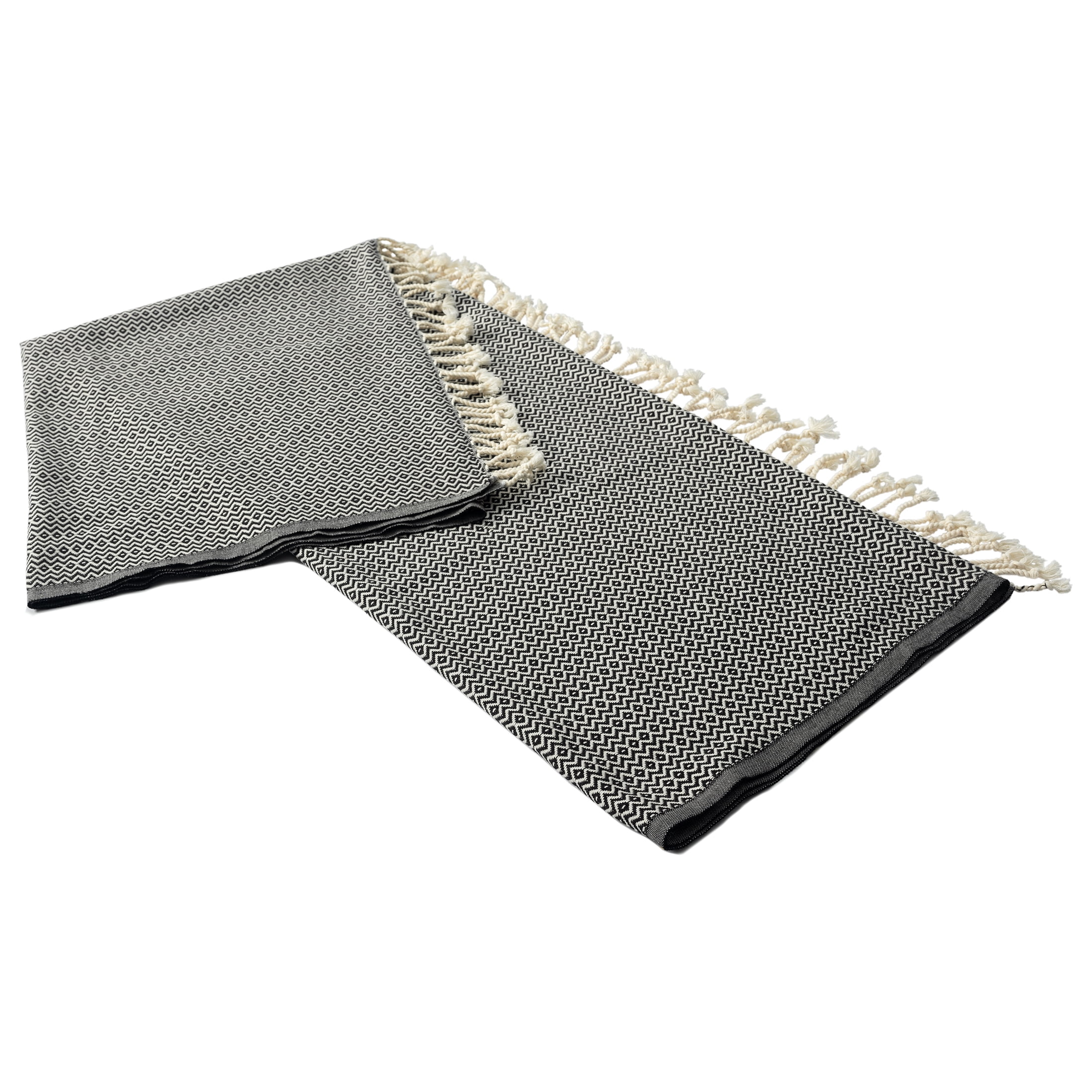 Ox Bay Shashi Black Diamond Ultra-Soft Turkish Cotton Throw Blanket, 50" x 60"