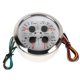 thumbnail image 2 of 4 en 1 Calibre de 85 mm Multifunción Nivel de combustible Presión de aceite Temperatura del agua Voltímetro DC 9-32 V para automóvil RV Barco Motocicleta Blanco Plata ℃/BAR, 2 of 14