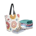 thumbnail image 2 of FORMRS Womens Canvas Tote Bag with Zipper Inner Pocket Shoulder Handbag, Pink Donut, 2 of 7