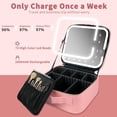 thumbnail image 4 of Makeup Case with Lighted Mirror 3 Color Setting,Cosmetic Makeup Train Case with Adjustable Divider,Travel Makeup Bag with Light Up Mirror for Makeup Brushes,Makeup Accessories,Tools Case,Women, 4 of 7