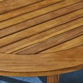 thumbnail image 4 of Frederic Outdoor 7 Piece Acacia Wood 70" Oval Dining Set with Carved Legs and Cushions, Teak, Dark Gray, 4 of 6