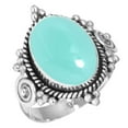 thumbnail image 1 of 925 Silver Ring For Women - Men Aqua Chalcedony Stone Silver Ring Size 10 March Birthstone Elegant Silver Ring Size 10 Gift For Sister On New Year 925 Silver Jewelry With Gemstone, 1 of 5