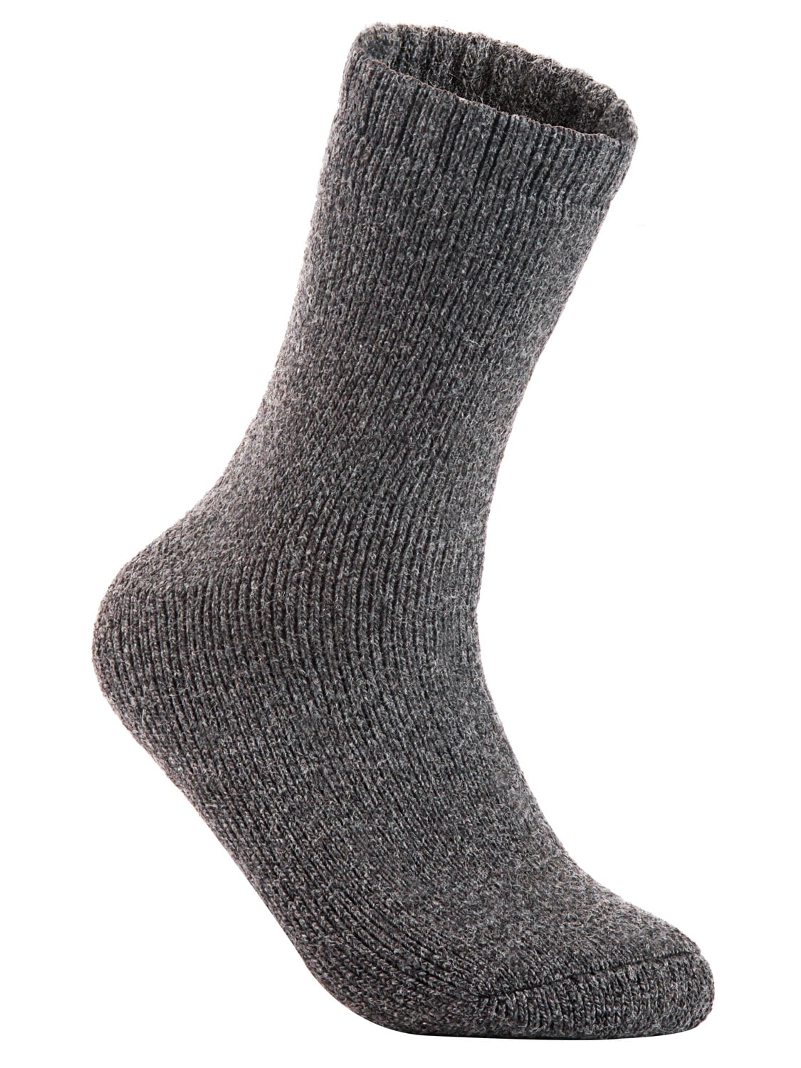 Lian LifeStyle Men's 1 Pair Extra Thick Wool Socks Solid(Dark Grey