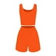 thumbnail image 4 of Conjunto de dos piezas de verano para mujer: top corto sin mangas y pantalones cortos de cintura alta - Tejido elástico de red, diseño de encaje con aros, 4 of 4