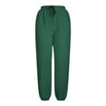 thumbnail image 5 of ctdiral Womens Winter Sherpa Fleece Sweatpants High Waist Drawstring Joggers Pants Thick Thermal Straight Trousers with Pockets Warm Long Pants Green XL, 5 of 9