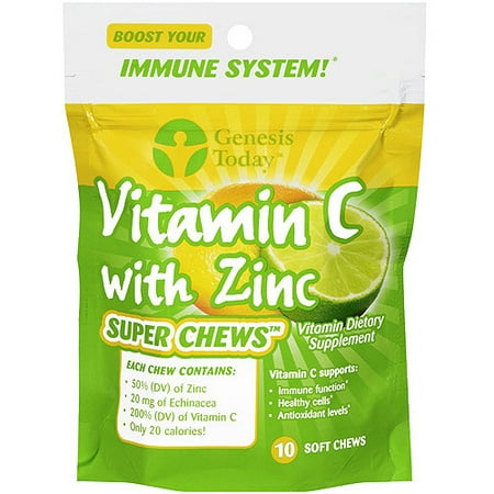 Genesis Today Vitamin C with Zinc Super Chews, 10ct