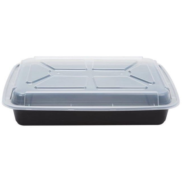 Pactiv NC989B CPC Récipient Rectangulaire Noir de 58 oz avec Couvercle Transparent&44; Boîte de 150