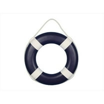 Handcrafted Model Ships Lifering-15inch-316 Dark Blue Painted Decorative Lifering With White Bands 15 in.