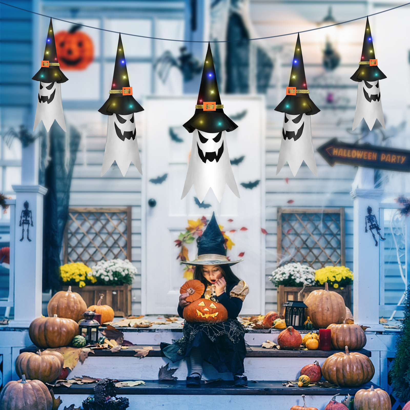 Bcamelys Glowing Witch Hat Halloween String Lights photo 5