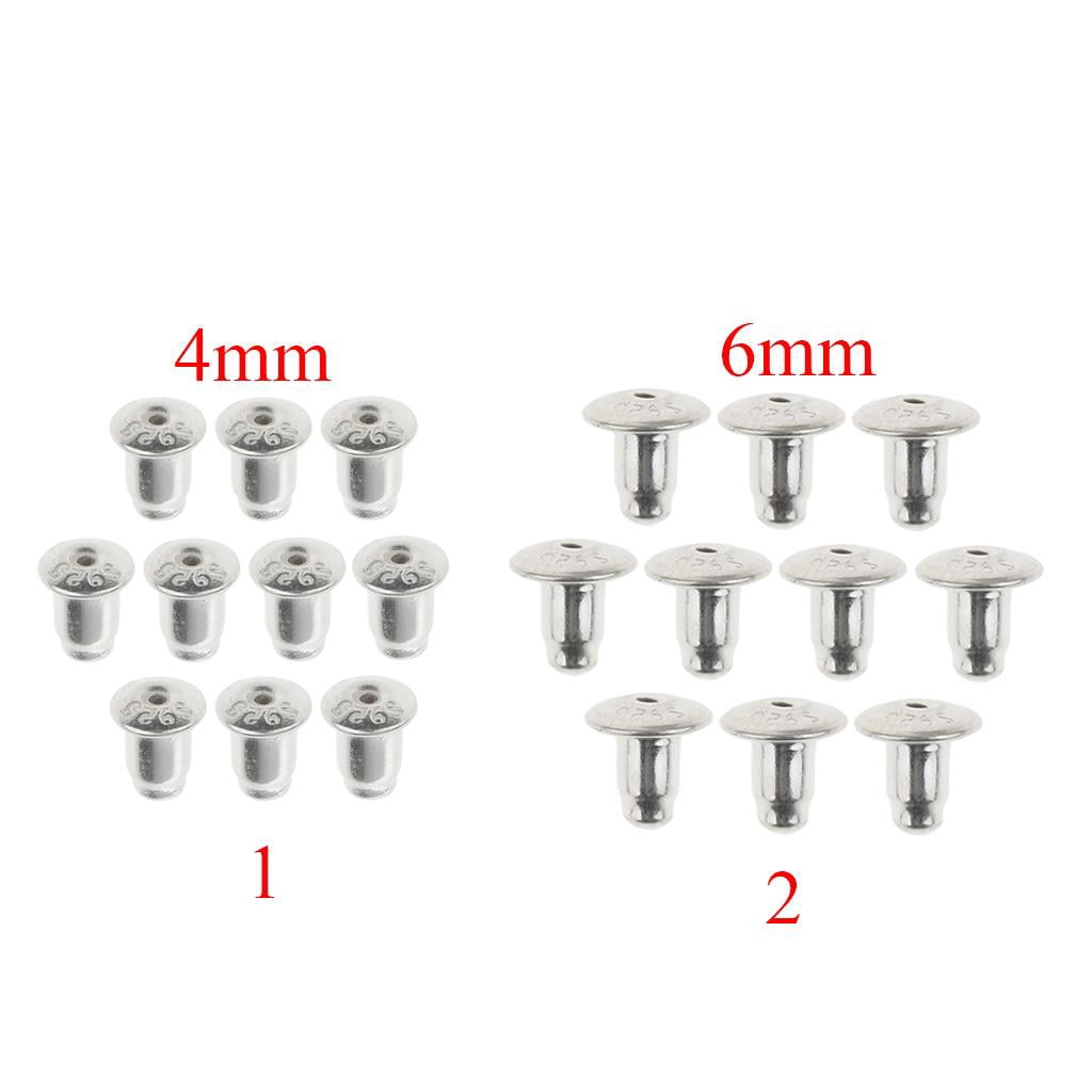 10x Sterling Earring Backs Ear Nuts Earring Keeper 4mm