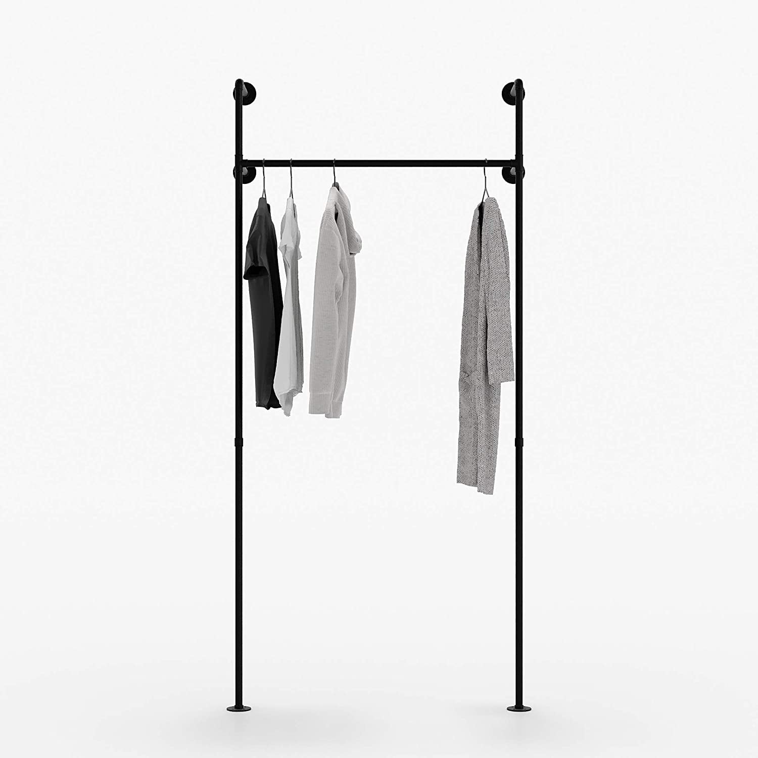 clothes rail with industrial loft design accessible wardrobe solution bedroom clothes rail