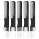 thumbnail image 4 of Cornos de Burlas de Salón, Peines de Tiburón de Carbono Profesional 10 Piezas Evitan Resbalar Con Punta de Metal Para Salones, 4 of 7