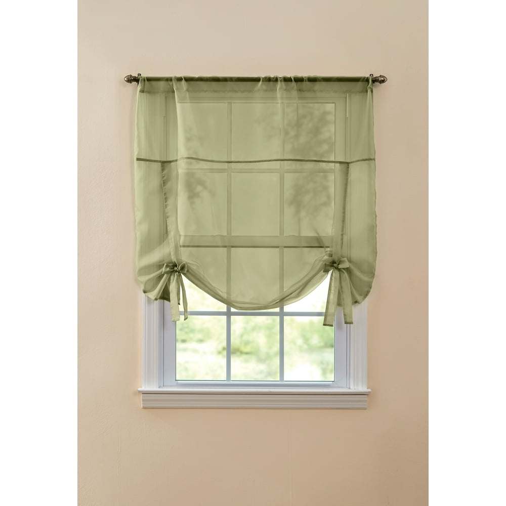 Brylanehome Sheer Voile TieUp Shade Curtain Window Drape
