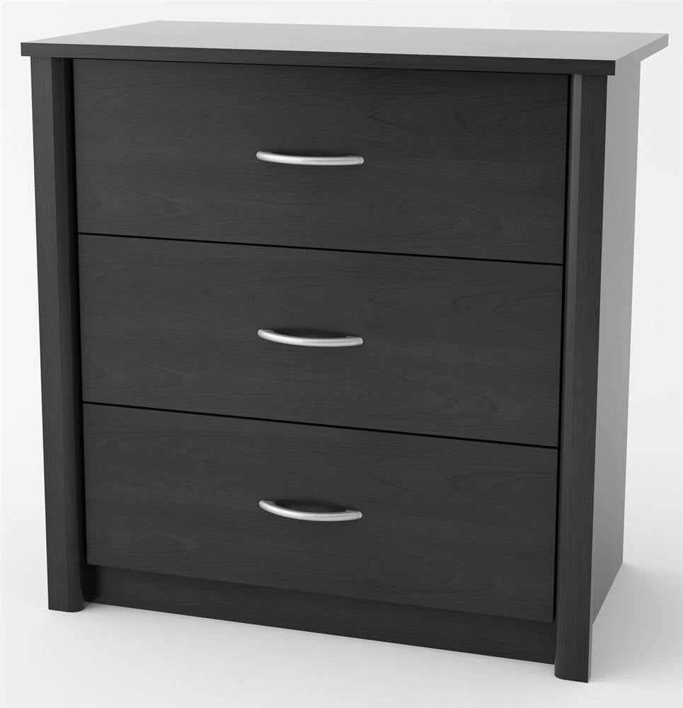 3-Drawer Dresser in Black Ebony Ash Finish - Walmart.com