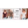 thumbnail image 3 of Solid Color Women Square Neckline Puff Sleeve Slim Shirt Tops, 3 of 5