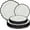 White/ Black, variant on Contemporary White Plates with Black - .5" to 10.5" (Pack of 32) - Sleek Modern Dining Set