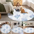 thumbnail image 5 of Coastal Blue Coral Round Area Rug 8Ft Washable Large Circle Rugs for Living Room Dorm, Nautical Ocean Seaside Beach Non-Slip Carpet Floor Mats Indoor Outdoor Carpet Runner Aesthetic Home Decor, 5 of 8