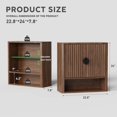 thumbnail image 2 of Bathroom Cabinet Wall Mount with Adjustable Shelf, Modern Medicine Cabinet with 2 Doors, Small Wall Mounted Storage Organizer, Over Toilet Storage for Bathroom (Walnut, 23 "), 2 of 7