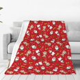 thumbnail image 4 of Cauagu Christmas Santa Cartoon Snowman A Pattern Flannel Bed Blankets,Fleece Blanket Comfortable Air Conditioning Blanket for Sofa Bed Travel Couch & Living Room -40"x30", 4 of 8
