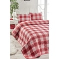 thumbnail image 3 of Red Square Full/Queen Size Bedspread/Coverlet Set – 3 Piece Quilt Set with Pillowcases, All-Season Lightweight, Digitally Printed Design, 65% Cotton, Made in Turkey – Soft, Durable, Machine Washable, 3 of 3