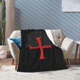 thumbnail image 5 of Manta de franela con bandera de batalla de los Caballeros Templarios, elegante edredón para una siesta, edredón de invierno para las cuatro estaciones, edredón refrescante con control de olores, 5 of 5