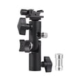 thumbnail image 3 of Mount Camera Flash Mount Speedlite Swivel Bracket Flash Stand Bracket with Cold Shoe Mount 1/4 Inch & 3/8 Inch Screw Hole Umbrella Mount Holder Flash Light Accessories, 3 of 7